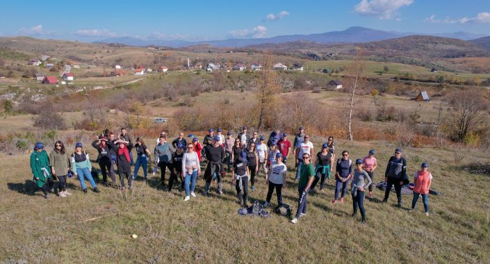 Kolleg:innen beim Baumpflanzen